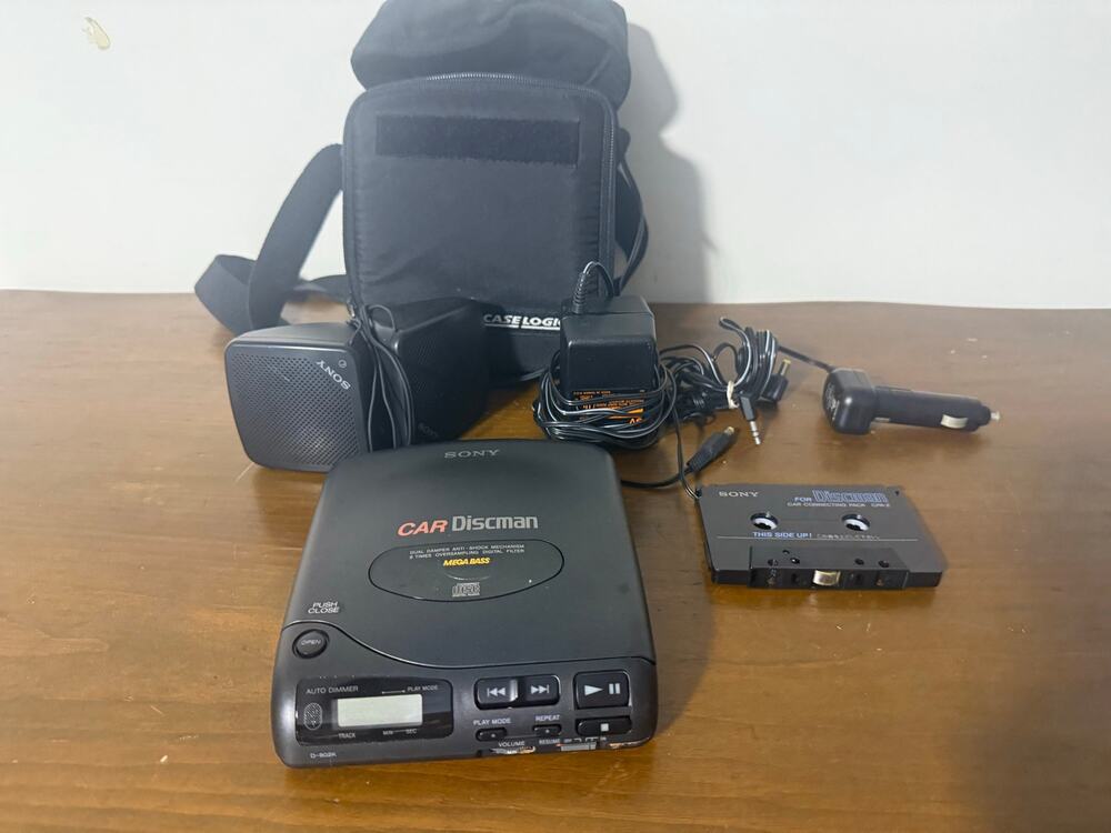 Vintage Sony D-802K Car Discman Portable CD Player w 2 Speakers - SO
